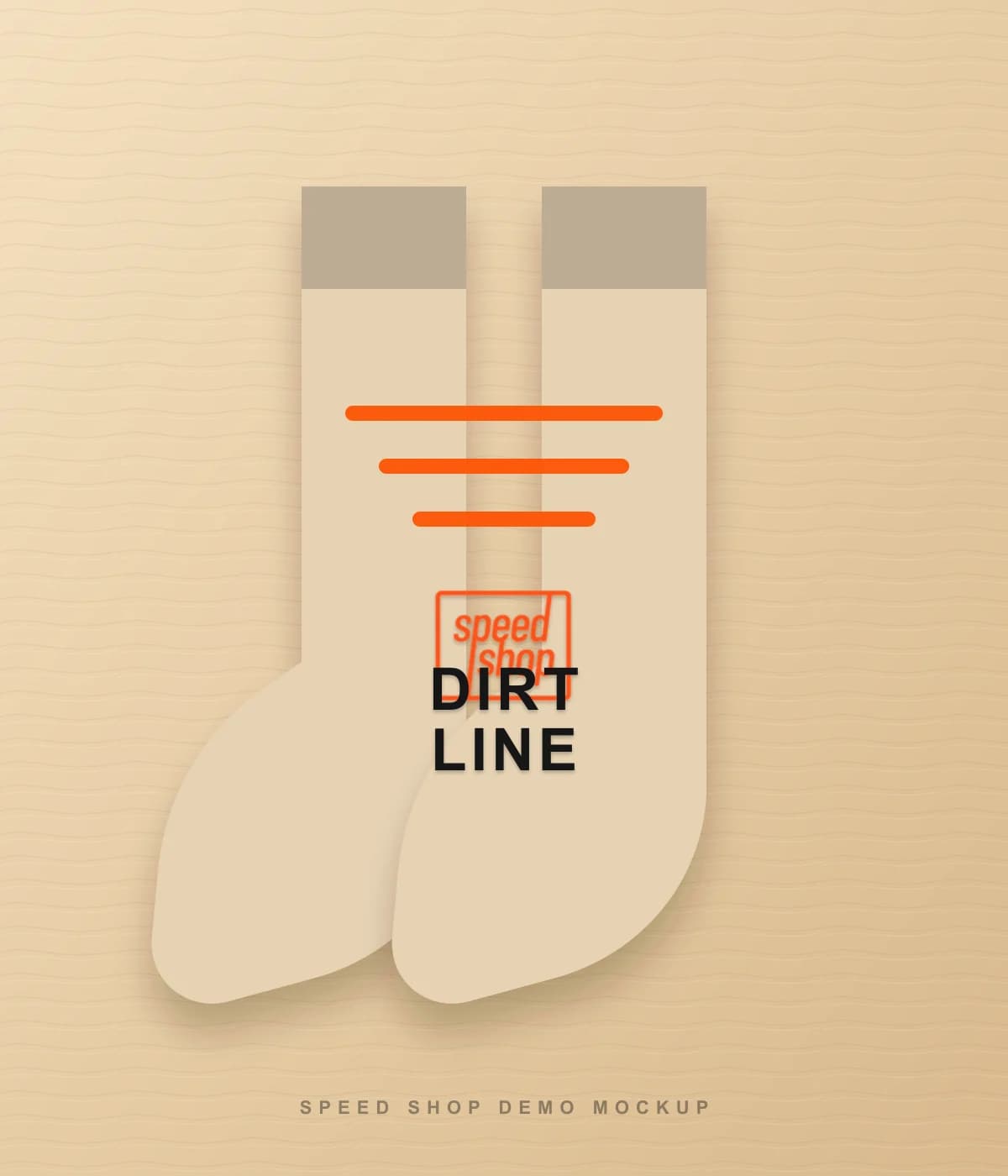 Mockup Speed Shop de meia Dirt Line