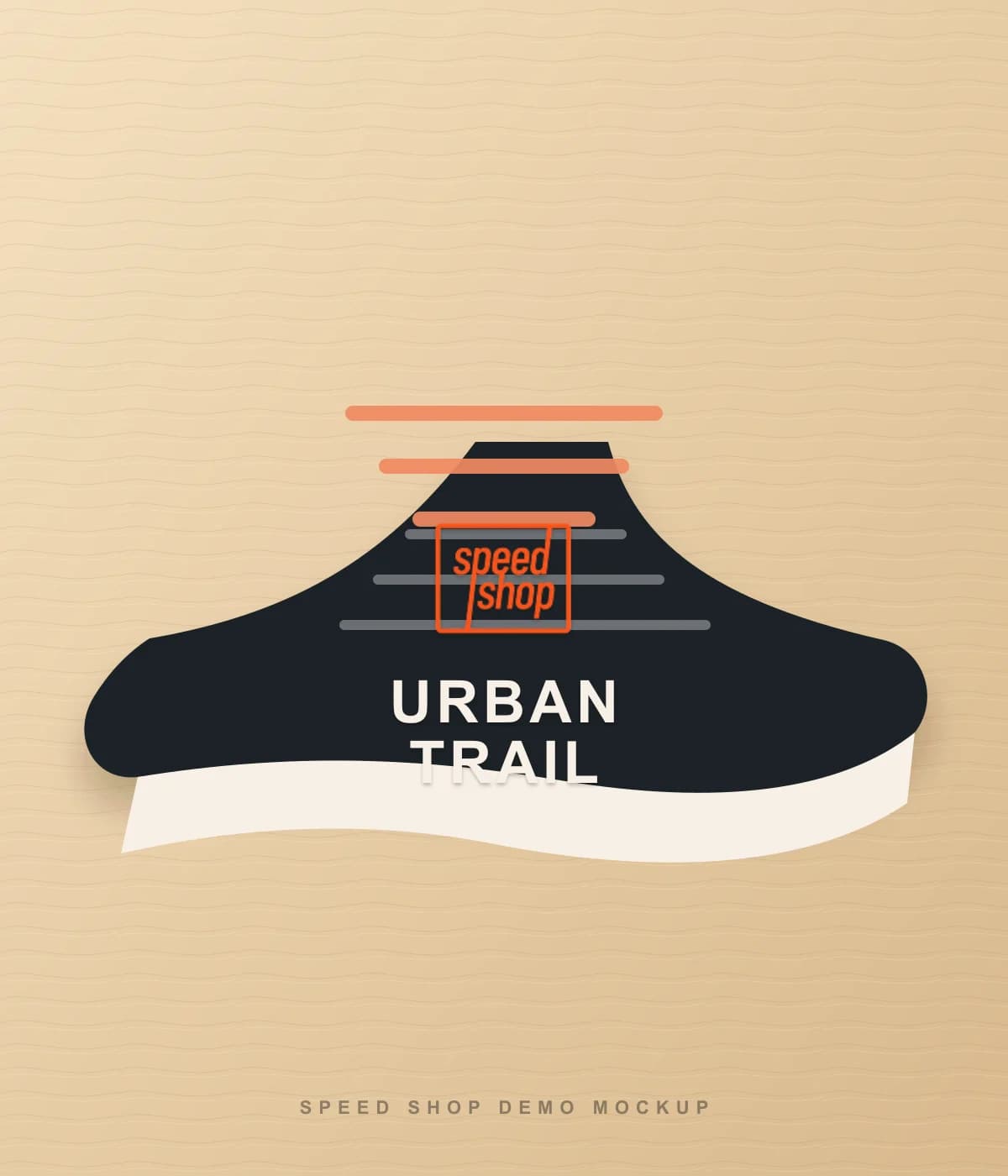 Mockup Speed Shop de tenis Urban Trail